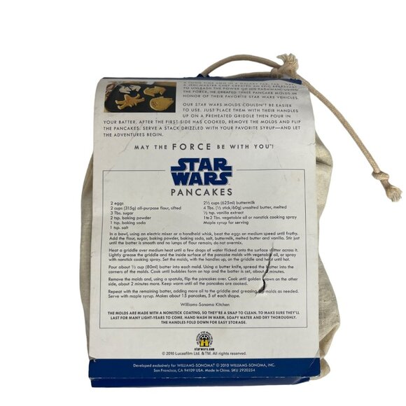 William Sonoma Star Wars Pancake Molds Set Of 3 New With Recipe - Picture 2 of 5
